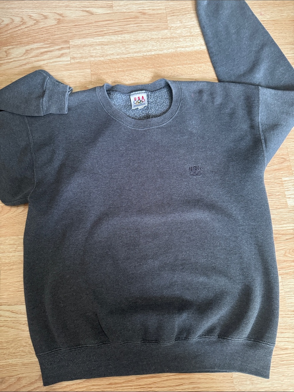 Vintage USA Olympic Embroidered Crewneck Sweatshirt - Charcoal